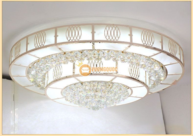 Đèn ốp trần bánh tiêu đẹp cho phòng khách CM260-12